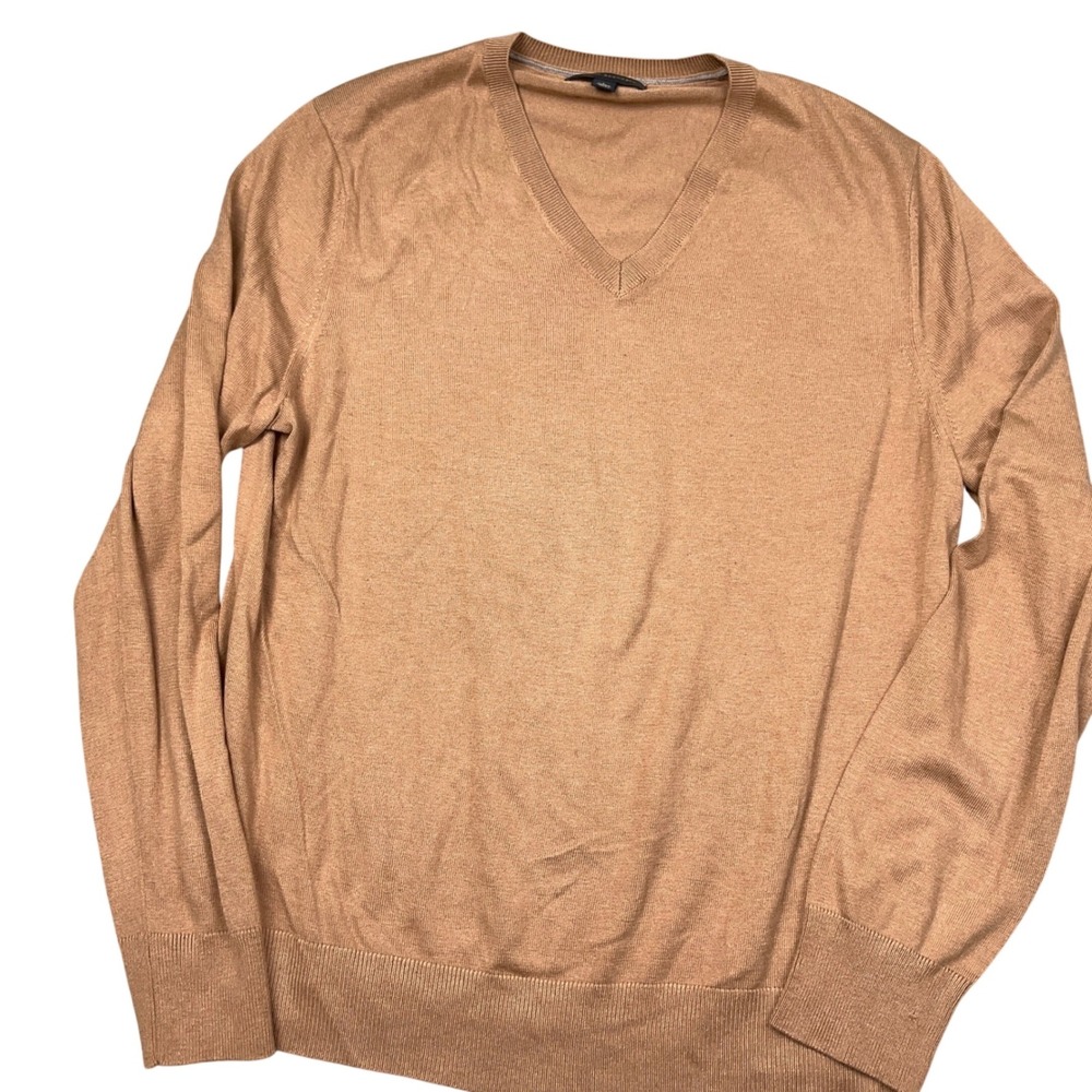 Banana Republic Sweater Mens Large Camel Brown Silk Cashmere Old Money Neutral